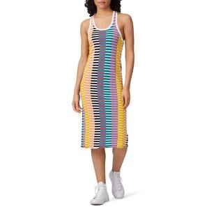 Replica Los Angeles Multi Stripe Sheath Midi Dress Size M Colorful Patchwork